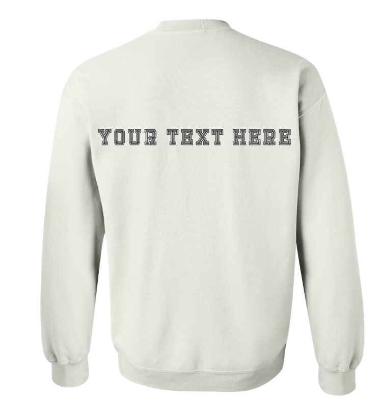 CUSTOM - Embroidered Text Apparel(Back Side)