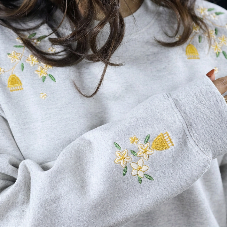 Jasmine & Jhumka Embroidered Crewneck