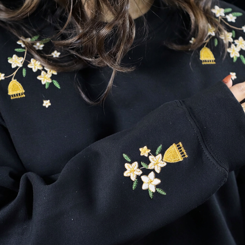 Jasmine & Jhumka Embroidered Crewneck