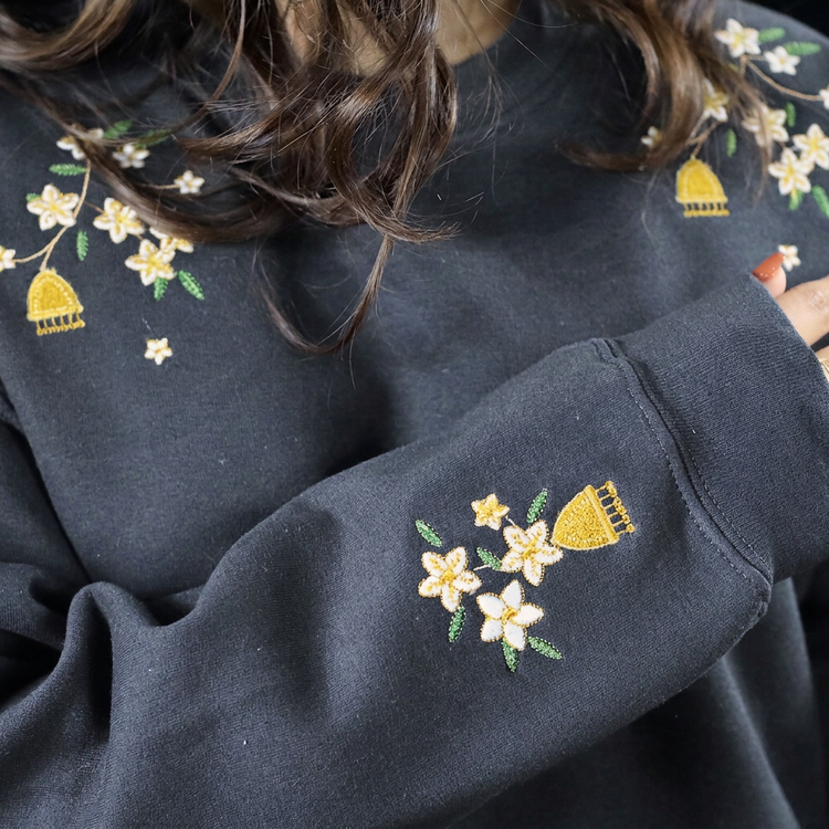 Jasmine & Jhumka Embroidered Crewneck