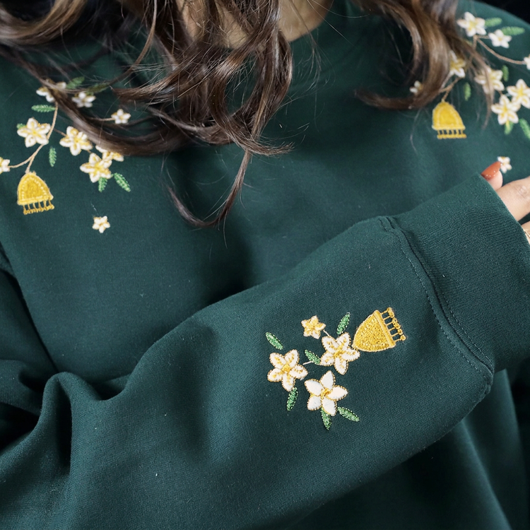 Jasmine & Jhumka Embroidered Crewneck