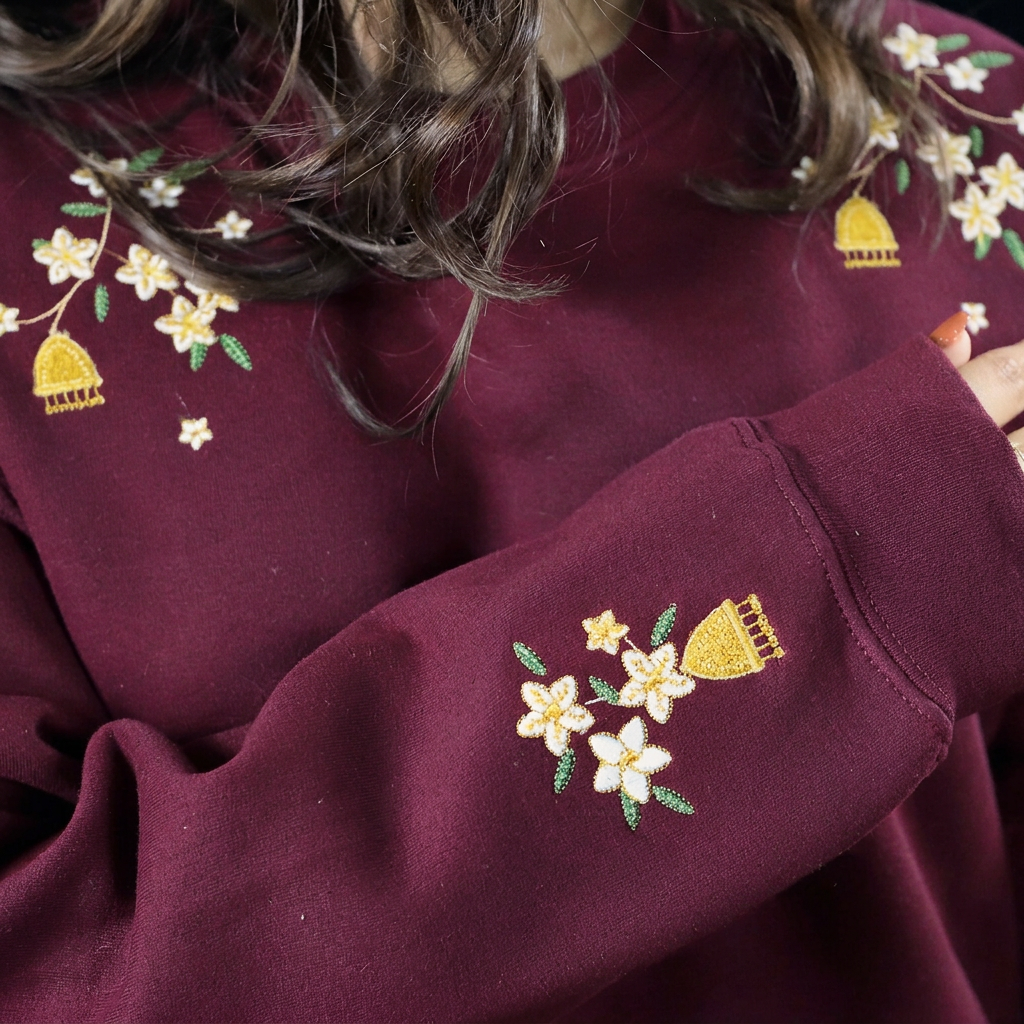 Jasmine & Jhumka Embroidered Crewneck