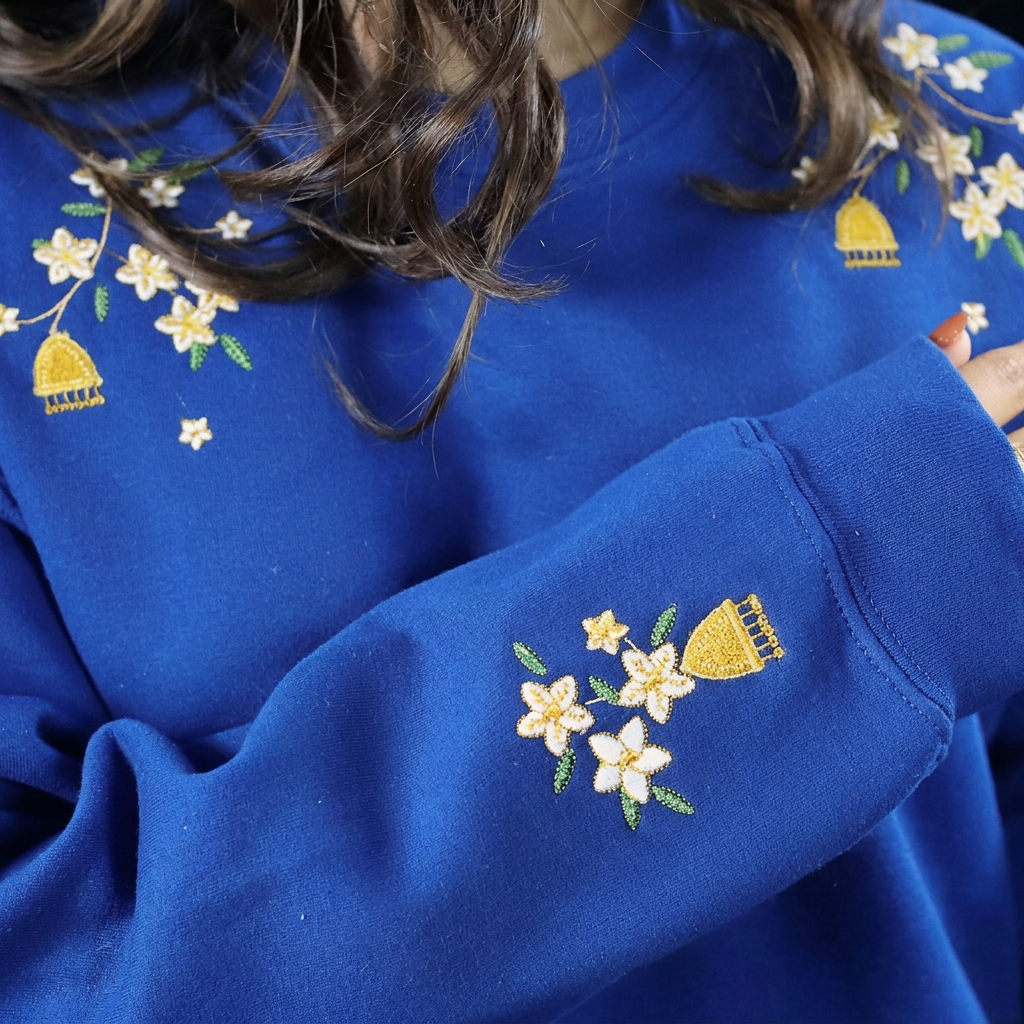Jasmine & Jhumka Embroidered Crewneck