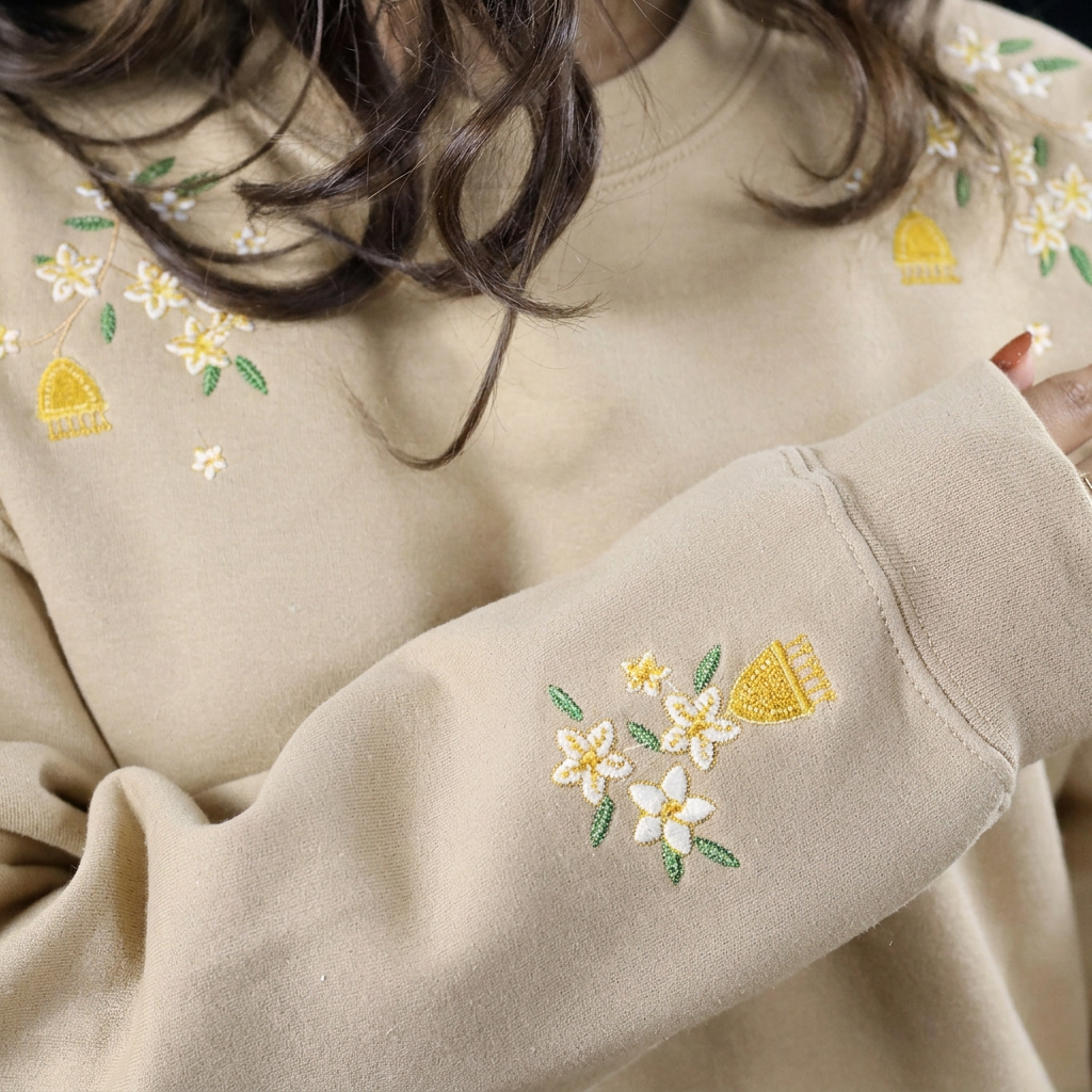 Jasmine & Jhumka Embroidered Crewneck