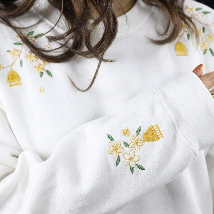 Jasmine & Jhumka Embroidered Crewneck