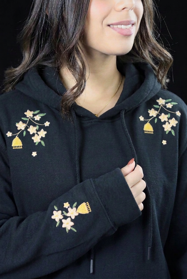 Jasmine & Jhumka Embroidered Hoodie