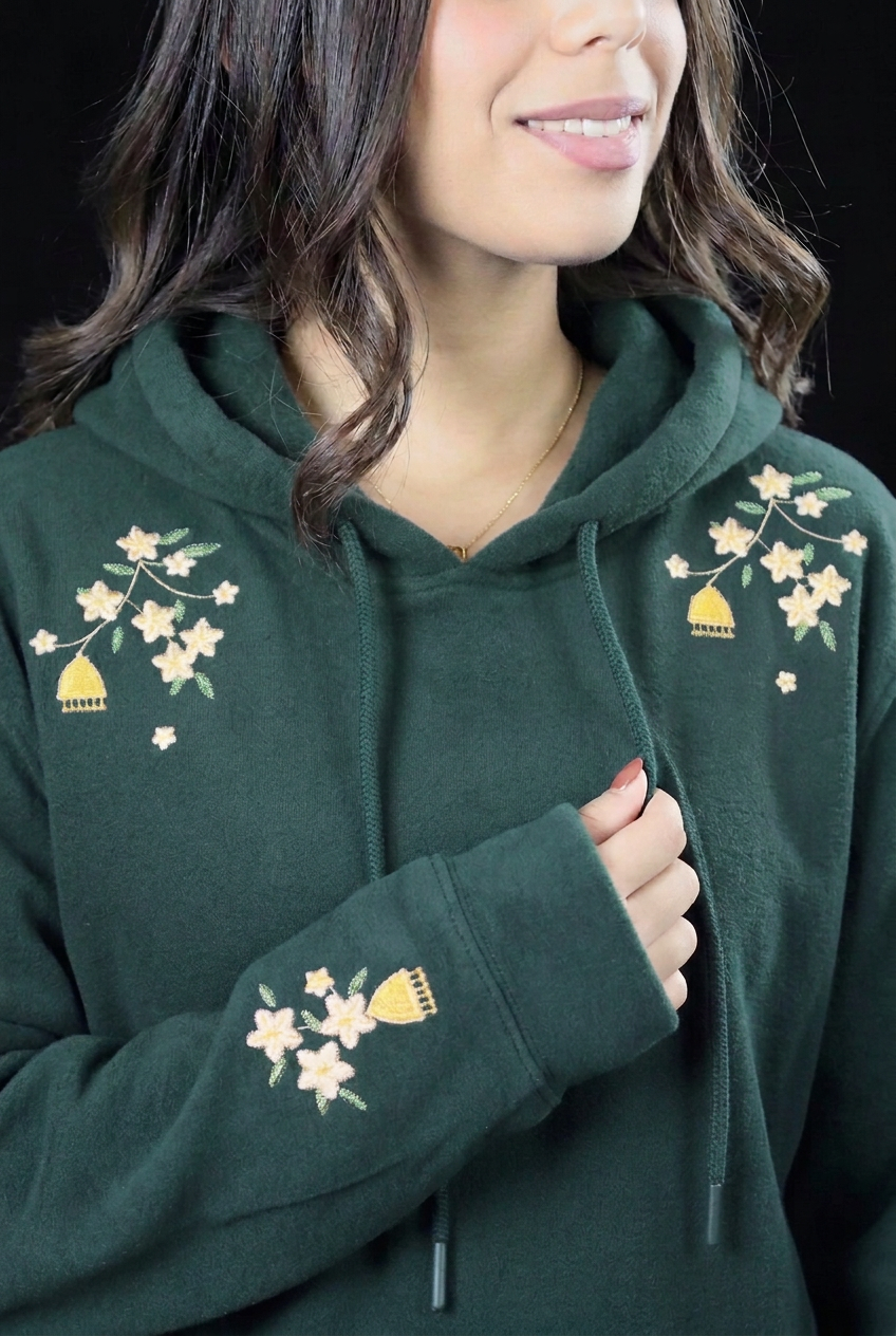 Jasmine & Jhumka Embroidered Hoodie