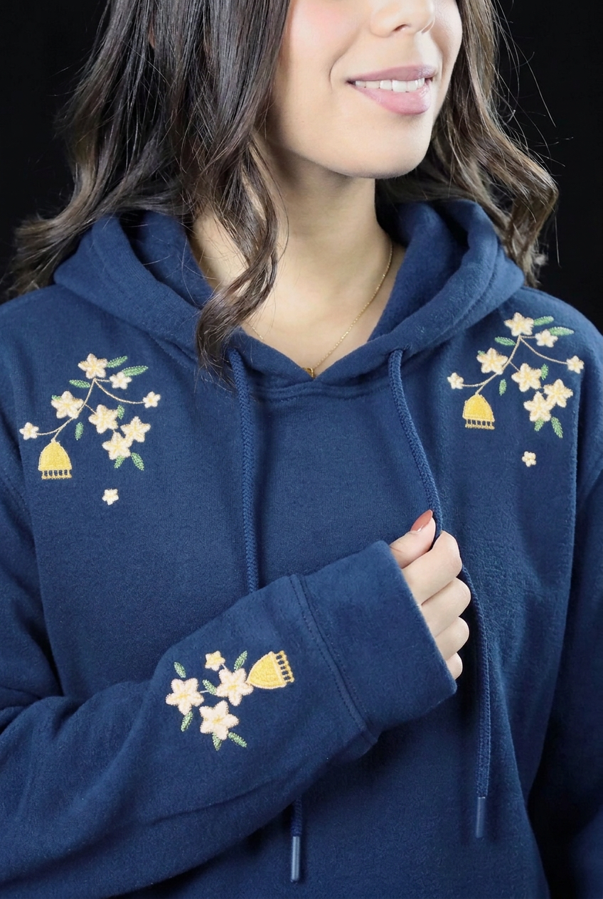 Jasmine & Jhumka Embroidered Hoodie