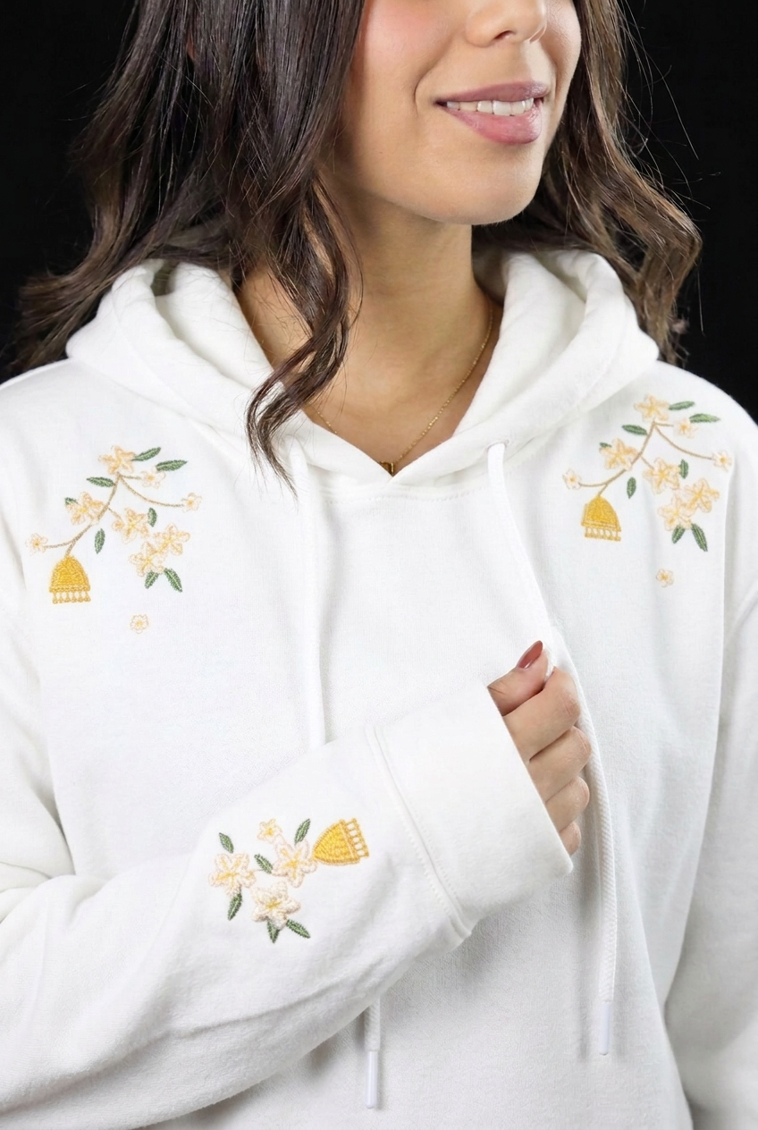 Jasmine & Jhumka Embroidered Hoodie