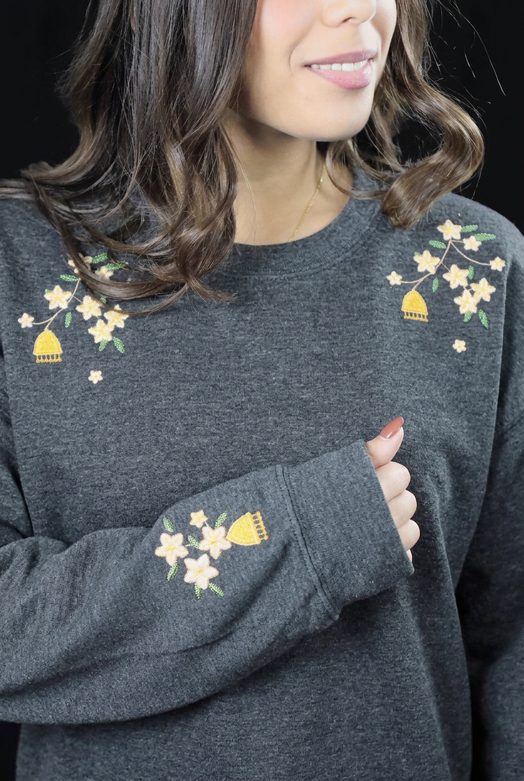 Jasmine & Jhumka Embroidered Crewneck