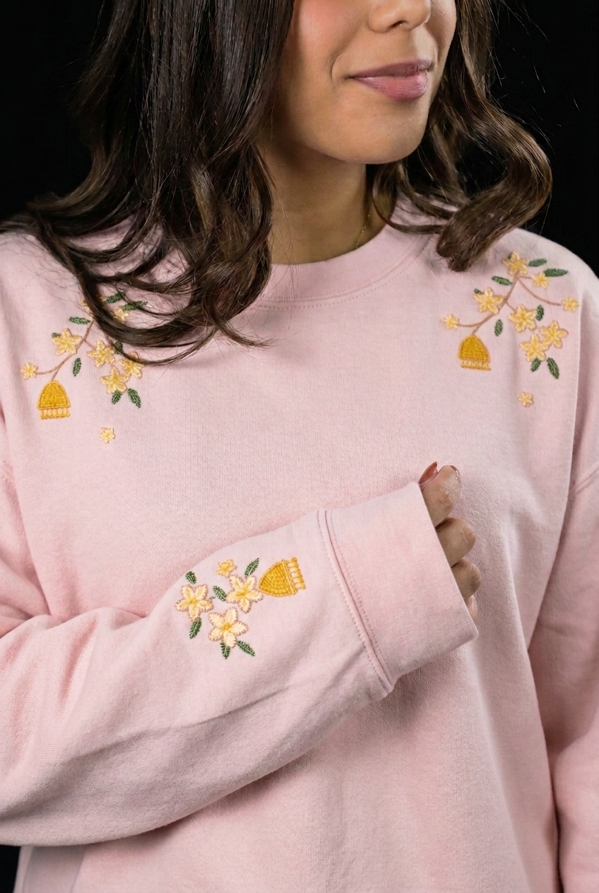 Jasmine & Jhumka Embroidered Crewneck