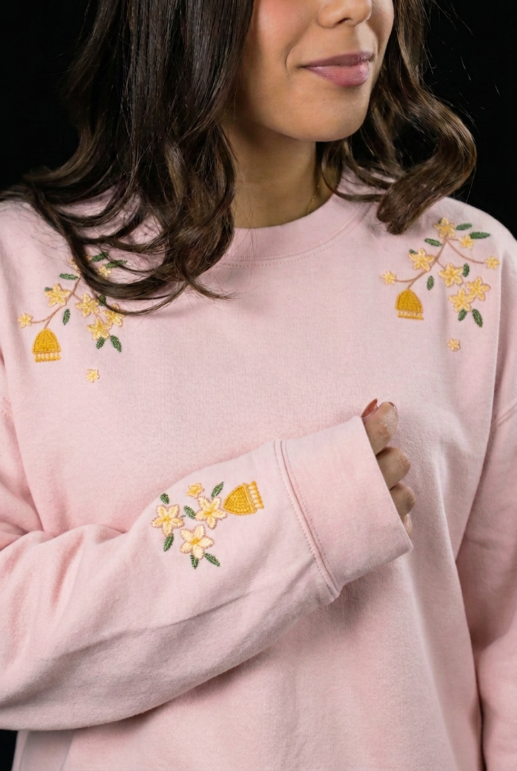 Jasmine & Jhumka Embroidered Crewneck