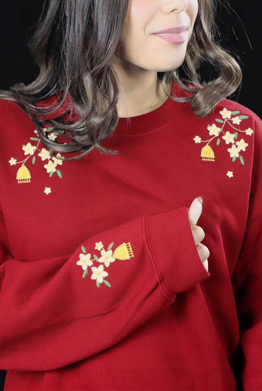 Jasmine & Jhumka Embroidered Crewneck