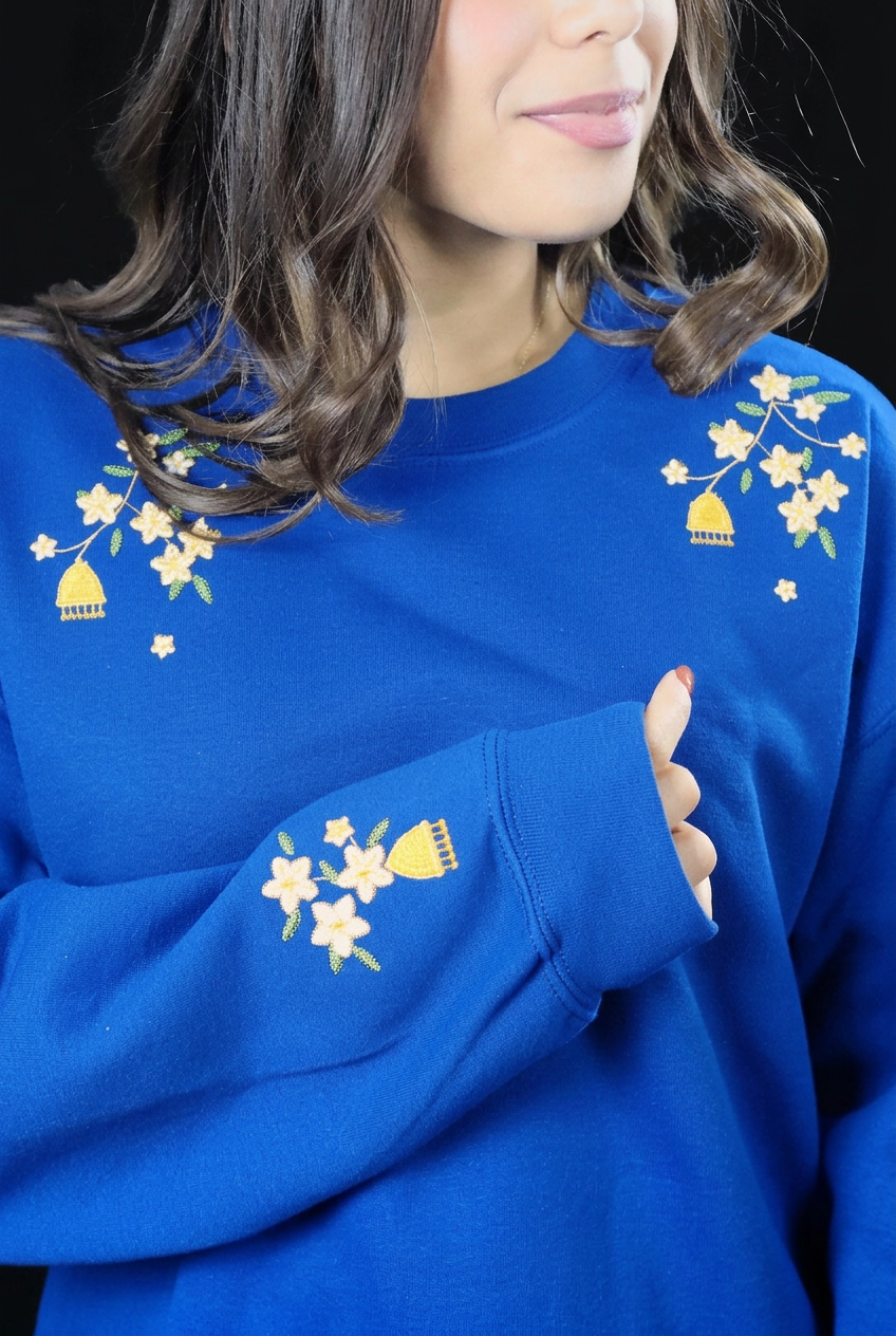 Jasmine & Jhumka Embroidered Crewneck